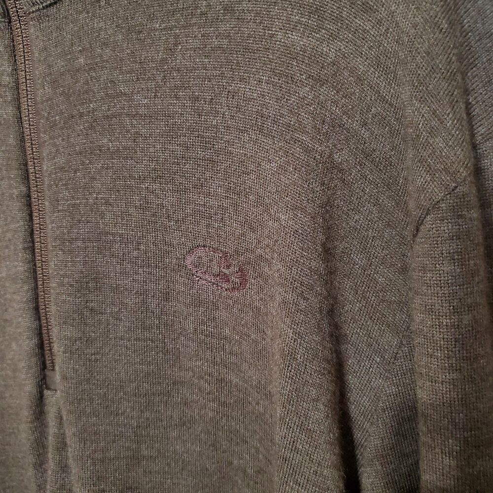 Icebreaker Sport 320 Men's Merino Wool 1/4 Zip Sweater Size XL Brown HOLES READ - Picture 3 of 14